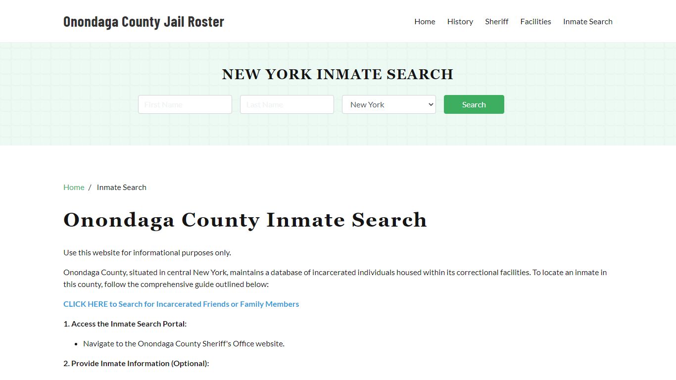 Onondaga County, NY Detainee Lookup