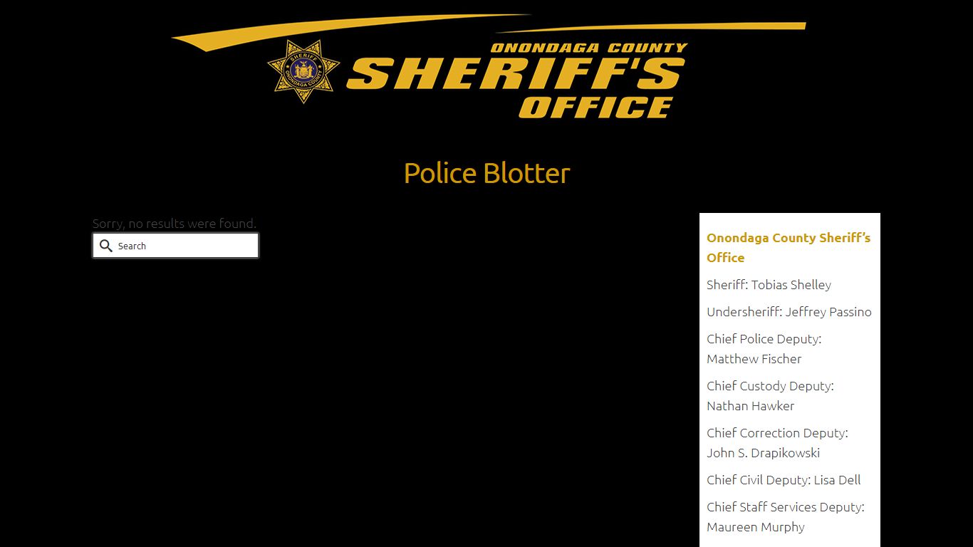 Police Blotter - Onondaga County Sheriff's Office